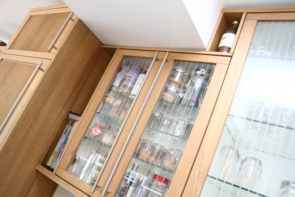 detail of bespoke spice cabinet